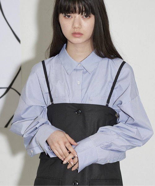 THE YOn(ザヨン)の「スーパーワイドスリーブシャツワンピース(シャツワンピース・レディース・オフホワイト/グレー/ネイビー/サックスブルー/ライトグレー・FREE)」の22枚目の写真