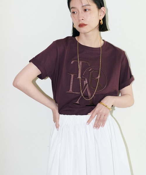LARUTA(ラルータ)の「【LARUTA】厚盛ロゴ刺繍T(Tシャツ/カットソー・レディース・チャコールグレー/ブラウン/ベージュ/オフホワイト・FREE)」の15枚目の写真