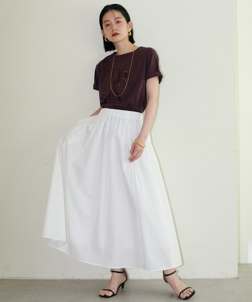 LARUTA(ラルータ)の「【LARUTA】厚盛ロゴ刺繍T(Tシャツ/カットソー・レディース・チャコールグレー/ブラウン/ベージュ/オフホワイト・FREE)」の17枚目の写真