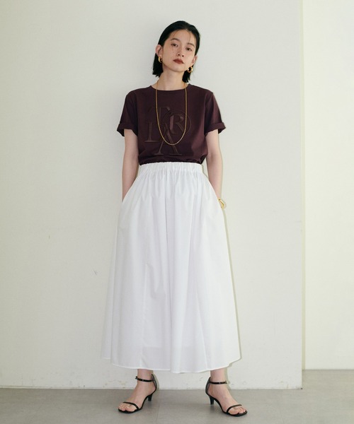 LARUTA(ラルータ)の「【LARUTA】厚盛ロゴ刺繍T(Tシャツ/カットソー・レディース・チャコールグレー/ブラウン/ベージュ/オフホワイト・FREE)」の18枚目の写真