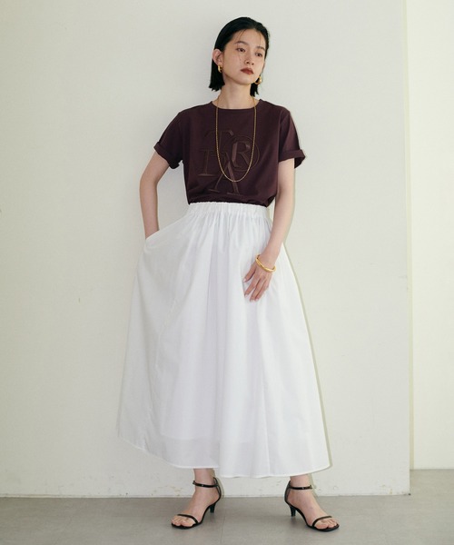 LARUTA(ラルータ)の「【LARUTA】厚盛ロゴ刺繍T(Tシャツ/カットソー・レディース・チャコールグレー/ブラウン/ベージュ/オフホワイト・FREE)」の19枚目の写真
