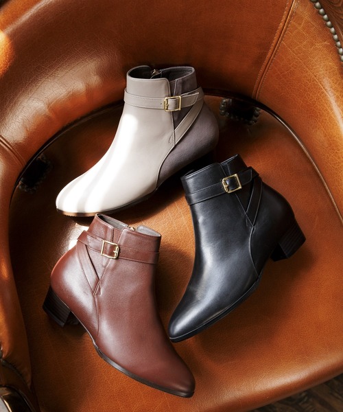 卑弥呼（ヒミコ）の「【Made in Japan】【撥水】ベルトデザインブーツ/633403（ブーツ・レディース・グレー/ブラック/ブラウン/ベージュ・23.0cm/23.5cm/25.0cm/22.5cm/24.0cm/25.5cm/24.5cm/22.0cm/21.5cm/26.0cm）」の16枚目の写真