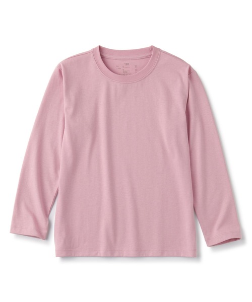 無印良品（ムジルシリョウヒン）の「クルーネック長袖Ｔシャツ（無地）（キッズ）（Tシャツ/カットソー・キッズ・オフホワイト/グレー/ブラック/スモークピンク/チャコールグレー・120/130/140/150/110）」の5枚目の写真