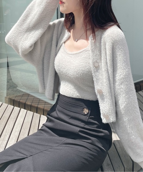 one way（ワンウェイ）の「フェザーキャミソール（キャミソール・レディース・ホワイト/レッド/ブラック/グレー/ピンク/ブルー・FREE）」の10枚目の写真