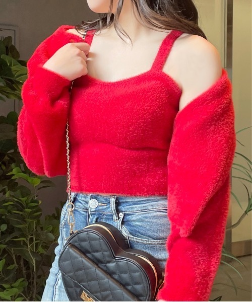 one way（ワンウェイ）の「フェザーキャミソール（キャミソール・レディース・ホワイト/レッド/ブラック/グレー/ピンク/ブルー・FREE）」の8枚目の写真