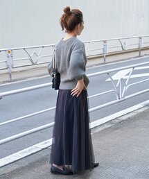 B.C STOCK（ベーセーストック）の「マルチWAYチュールスカート ニット  