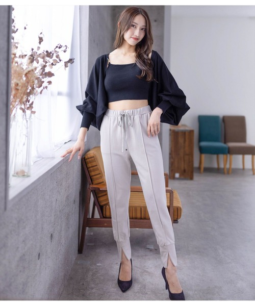 clear（クリア）の「裾スリットピンタックイージースウェットパンツ[低身長用サイズ有]≪2024AW≫（スウェットパンツ・レディース・ブラック/グレイッシュベージュ/グレー・F/XS）」の16枚目の写真