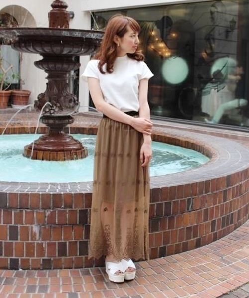 Chico（チコ）の「アソートマキシスカート（スカート・レディース・カーキ/その他18/ホワイト・FREE）」の4枚目の写真