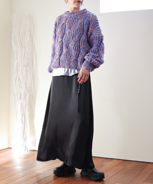 ULEULA（ウルア）の「モールミックスボリュームニット（ニット/セーター・レディース・パープル/オレンジ/イエロー・FREE）」の19枚目の写真