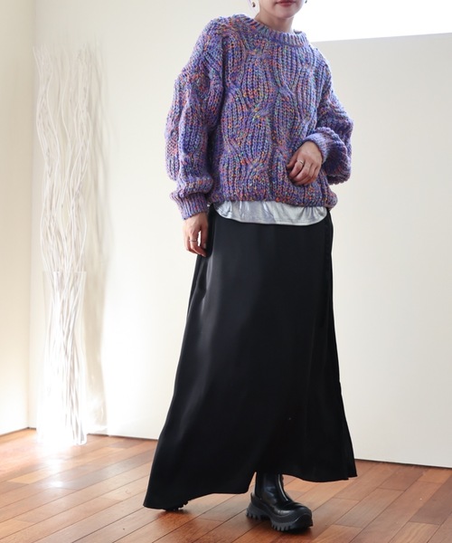 ULEULA（ウルア）の「モールミックスボリュームニット（ニット/セーター・レディース・パープル/オレンジ/イエロー・FREE）」の20枚目の写真