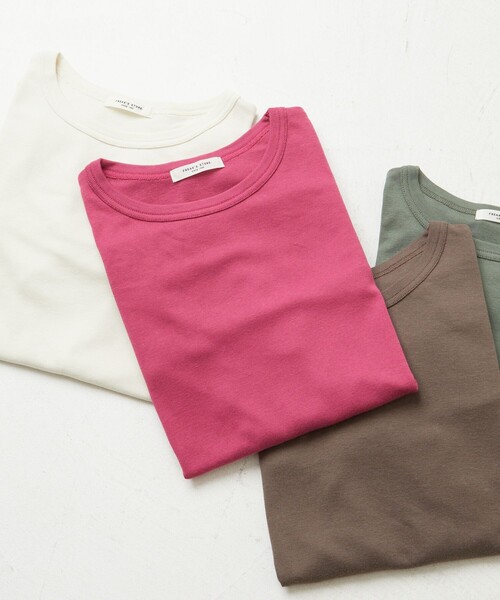 FREAK'S STORE(フリークスストア)の「限定展開 Ginger フライス クルーネック ロングスリーブTシャツ(抗菌防臭・吸湿発熱)(Tシャツ/カットソー・レディース・ブルー/オフホワイト/ブラック/ブラウン/マジェンタ/グリーン・SMALL/LARGE/MEDIUM)」の6枚目の写真