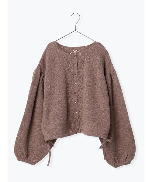 TSUHARU by Samansa Mos2（ツハルバイサマンサモスモス）の「前後着脇リボンカーディガン（カーディガン/ボレロ・レディース・モカ/ブラック・F）」の6枚目の写真