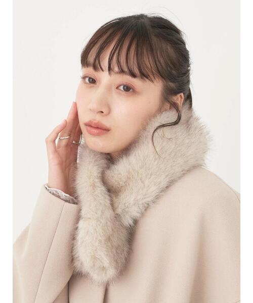 earth music&ecology(アースミュージックアンドエコロジー)の「ファーティペット(ストール/ショール・レディース・アイボリー/ベージュ・FREE)」の8枚目の写真