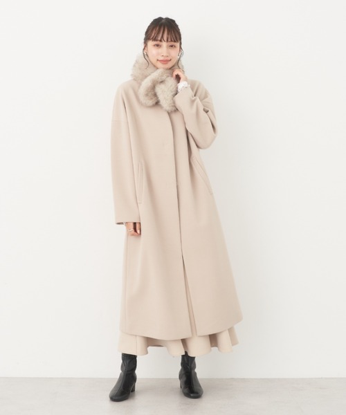 earth music&ecology(アースミュージックアンドエコロジー)の「ファーティペット(ストール/ショール・レディース・アイボリー/ベージュ・FREE)」の4枚目の写真