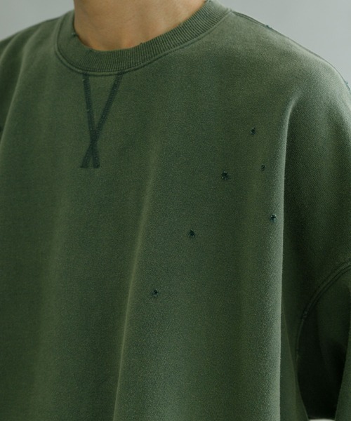 URBAN RESEARCH(アーバンリサーチ)の「URBAN RESEARCH iD ピグメントダメージオーバースウェット(スウェット・メンズ・アイボリー/スミクロ/グリーン/ネイビー・MEDIUM/LARGE)」の21枚目の写真
