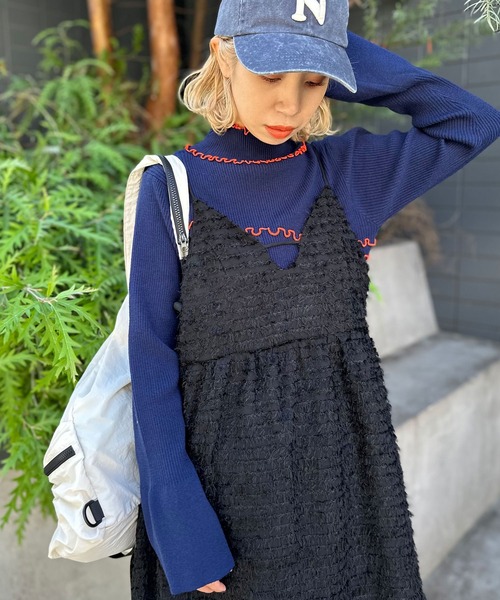 CIAOPANIC（チャオパニック）の「【2サイズ展開】フリンジシアーキャミワンピース（ワンピース・レディース・ホワイト/ブラウン/ブラック・0/1）」の13枚目の写真