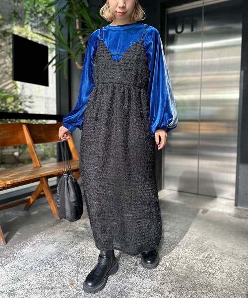 CIAOPANIC（チャオパニック）の「【2サイズ展開】フリンジシアーキャミワンピース（ワンピース・レディース・ホワイト/ブラウン/ブラック・0/1）」の18枚目の写真