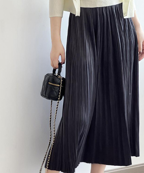 Ulysses（ユリシス）の「ランダムプリーツスカート（スカート・レディース・キャメル/グレー/ブラック/グリーン/アイボリー/ブラウン・F）」の3枚目の写真