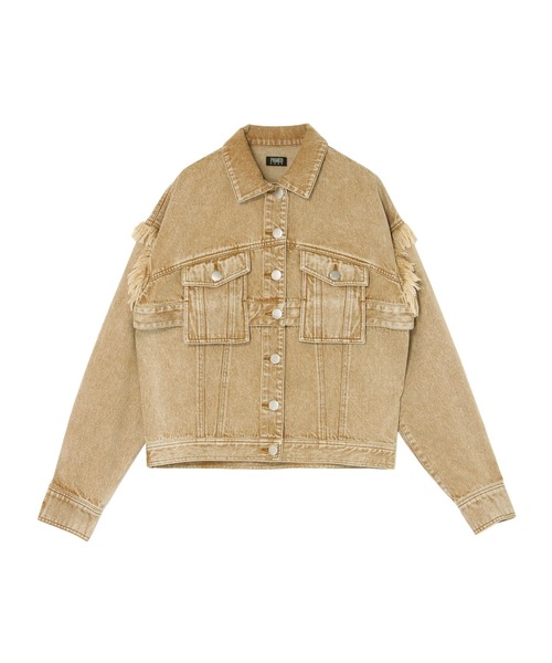 PAMEO POSE（パメオポーズ）の「Washed Denim Jacket（デニムジャケット・レディース・ベージュ/ブラック/カーキ・FREE）」の19枚目の写真