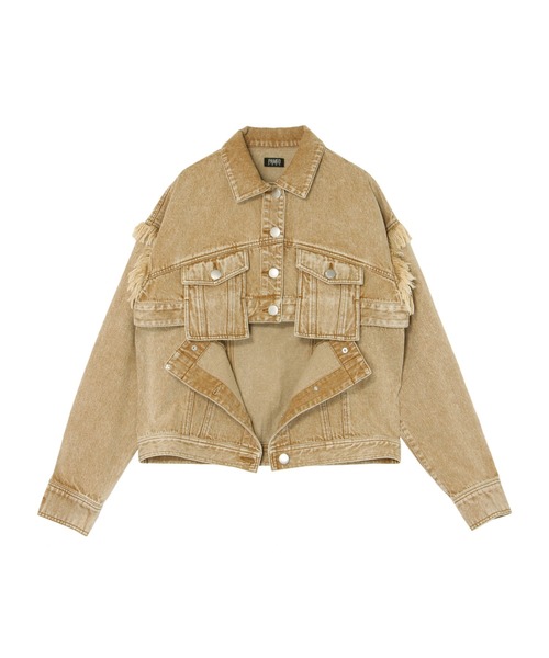 PAMEO POSE（パメオポーズ）の「Washed Denim Jacket（デニムジャケット・レディース・ベージュ/ブラック/カーキ・FREE）」の20枚目の写真