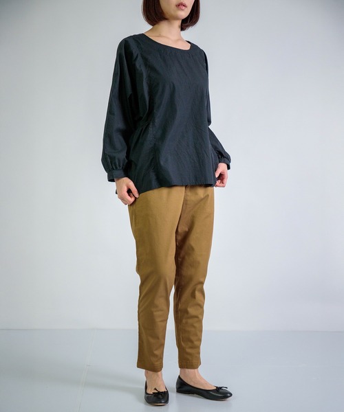 D.M.G.（ドミンゴ）の「[D.M.G. / ディーエムジー] コットンリネンツイルストレッチ ジョガーパンツ（チノパンツ・レディース・ナチュラル/ターコイズブルー/ブラウン/ブラック・M/S）」の22枚目の写真