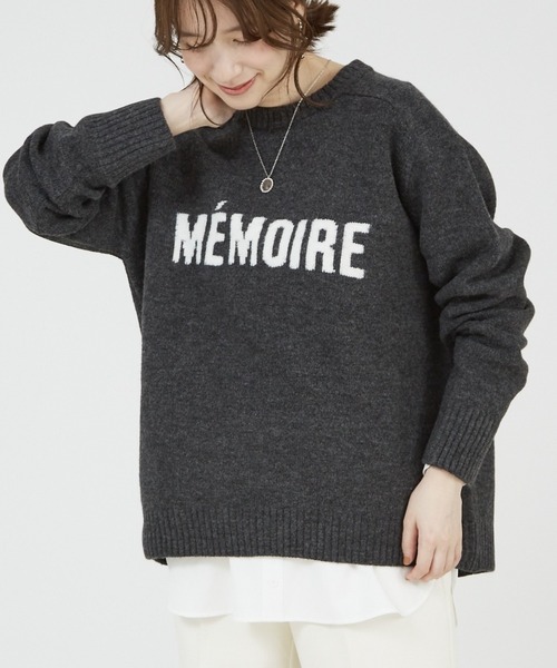 abahouse mavie（アバハウスマヴィ）の「フワロゴニット（ニット/セーター・レディース・ブラック/オフホワイト/ラベンダー/グレー/チャコールグレー/ベージュ/グリーン/ライトグレー・フリー）」の4枚目の写真