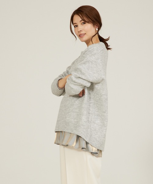 abahouse mavie（アバハウスマヴィ）の「フワロゴニット（ニット/セーター・レディース・ブラック/オフホワイト/ラベンダー/グレー/チャコールグレー/ベージュ/グリーン/ライトグレー・フリー）」の9枚目の写真