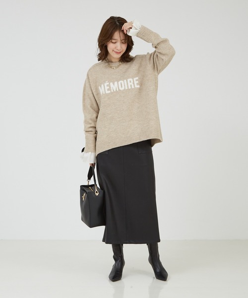abahouse mavie（アバハウスマヴィ）の「フワロゴニット（ニット/セーター・レディース・ブラック/オフホワイト/ラベンダー/グレー/チャコールグレー/ベージュ/グリーン/ライトグレー・フリー）」の15枚目の写真