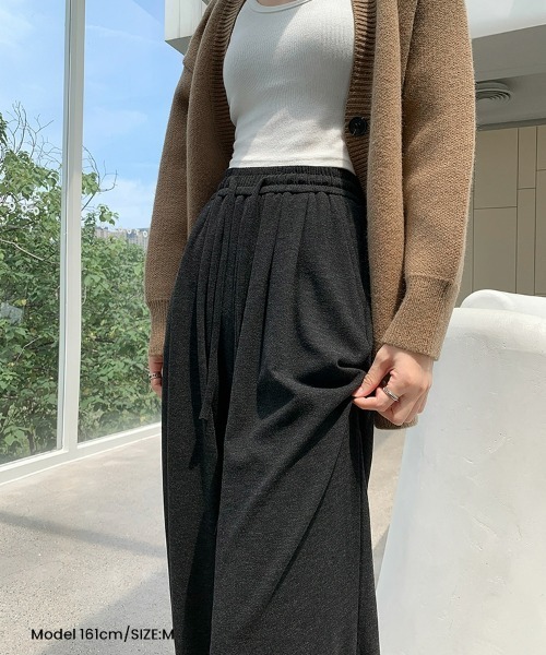 SEU(エスイーユー)の「レディースハイウエストゴムストレートワイドパンツ(その他パンツ・レディース・チャコール/ベージュ/グレー/ブラック・M/L)」の13枚目の写真