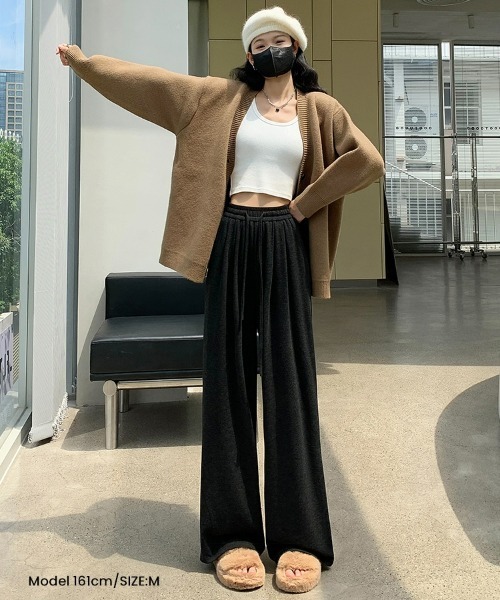 SEU(エスイーユー)の「レディースハイウエストゴムストレートワイドパンツ(その他パンツ・レディース・チャコール/ベージュ/グレー/ブラック・M/L)」の16枚目の写真