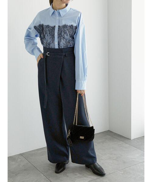 Te chichi（テチチ）の「アシンメトリーラップワイドパンツ（その他パンツ・レディース・オフホワイト/カーキ/ネイビー・S/M）」の16枚目の写真