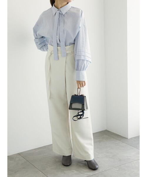 Te chichi（テチチ）の「アシンメトリーラップワイドパンツ（その他パンツ・レディース・オフホワイト/カーキ/ネイビー・S/M）」の14枚目の写真