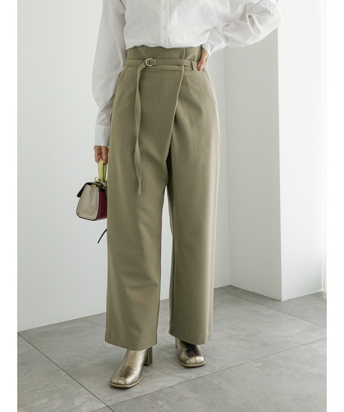 Te chichi（テチチ）の「アシンメトリーラップワイドパンツ（その他パンツ・レディース・オフホワイト/カーキ/ネイビー・S/M）」の2枚目の写真