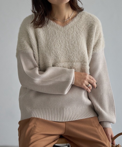 deux amour（ドゥーザムール）の「ファ‐ニットトップス（Tシャツ/カットソー・レディース・ブラック/ベージュ/ホワイト・FREE）」の22枚目の写真