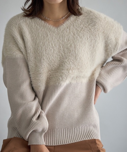 deux amour（ドゥーザムール）の「ファ‐ニットトップス（Tシャツ/カットソー・レディース・ブラック/ベージュ/ホワイト・FREE）」の15枚目の写真