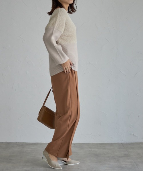 deux amour（ドゥーザムール）の「ファ‐ニットトップス（Tシャツ/カットソー・レディース・ブラック/ベージュ/ホワイト・FREE）」の19枚目の写真