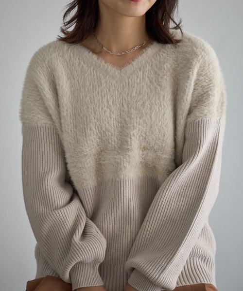 deux amour（ドゥーザムール）の「ファ‐ニットトップス（Tシャツ/カットソー・レディース・ブラック/ベージュ/ホワイト・FREE）」の11枚目の写真