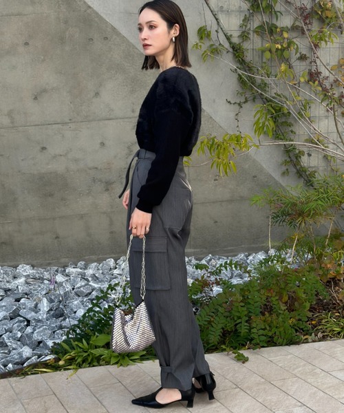 deux amour（ドゥーザムール）の「ファ‐ニットトップス（Tシャツ/カットソー・レディース・ブラック/ベージュ/ホワイト・FREE）」の6枚目の写真