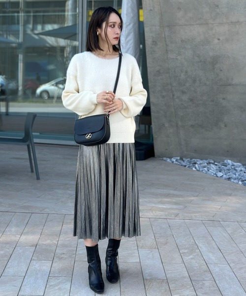 deux amour（ドゥーザムール）の「ファ‐ニットトップス（Tシャツ/カットソー・レディース・ブラック/ベージュ/ホワイト・FREE）」の13枚目の写真