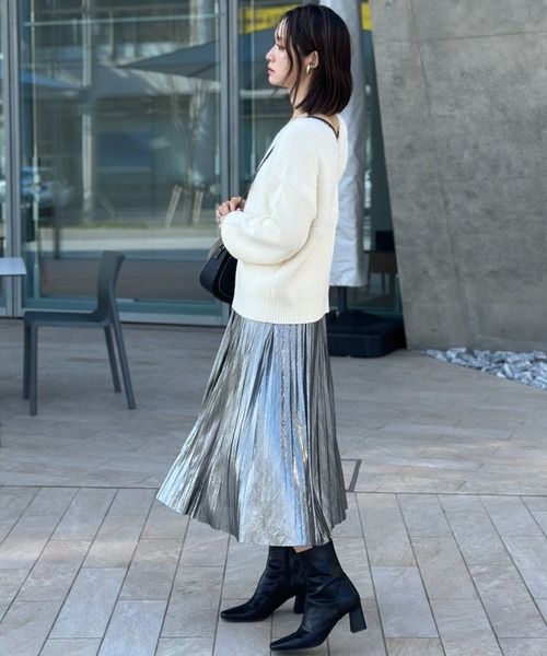 deux amour（ドゥーザムール）の「ファ‐ニットトップス（Tシャツ/カットソー・レディース・ブラック/ベージュ/ホワイト・FREE）」の9枚目の写真