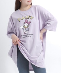 Disney(ディズニー)MICKEYミッキーフレンズキャラクタープリントビッグシルエット半袖Tシャツ レディース/プルオーバートップス