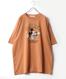 Disney(ディズニー)MICKEYミッキーフレンズキャラクタープリントビッグシルエット半袖Tシャツ レディース/プルオーバートップス