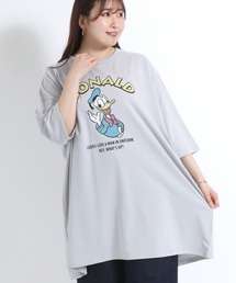 Disney(ディズニー)MICKEYミッキーフレンズキャラクタープリントビッグシルエット半袖Tシャツ レディース/プルオーバートップス
