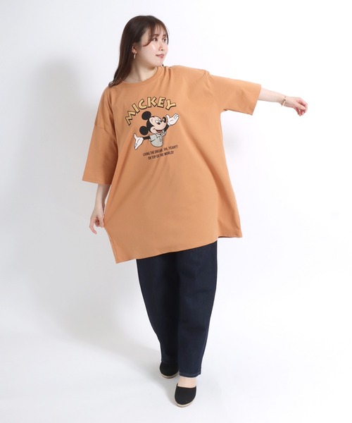 Disney(ディズニー)の「Disney(ディズニー)MICKEYミッキーフレンズキャラクタープリントビッグシルエット半袖Tシャツ レディース/プルオーバートップス(Tシャツ/カットソー・レディース・ライトグレー/オレンジ/ブルー/ラベンダー・L/M)」の18枚目の写真