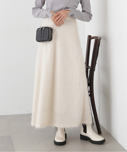 N.(N. Natural Beauty Basic)(エヌエヌナチュラルビューティーベーシック)の「◆ラメフリンジスカート(スカート・レディース・クリーム/ブラック・MEDIUM)」の2枚目の写真