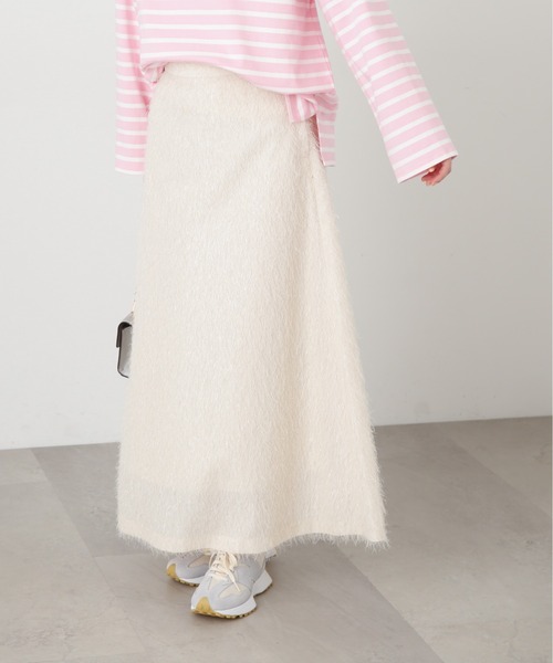 N.(N. Natural Beauty Basic)(エヌエヌナチュラルビューティーベーシック)の「◆ラメフリンジスカート(スカート・レディース・クリーム/ブラック・MEDIUM)」の13枚目の写真