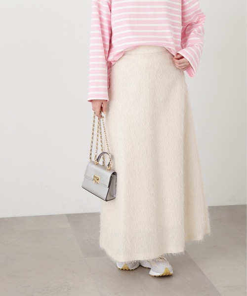 N.(N. Natural Beauty Basic)(エヌエヌナチュラルビューティーベーシック)の「◆ラメフリンジスカート(スカート・レディース・クリーム/ブラック・MEDIUM)」の14枚目の写真