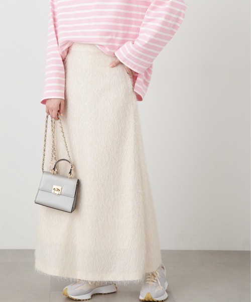 N.(N. Natural Beauty Basic)(エヌエヌナチュラルビューティーベーシック)の「◆ラメフリンジスカート(スカート・レディース・クリーム/ブラック・MEDIUM)」の19枚目の写真