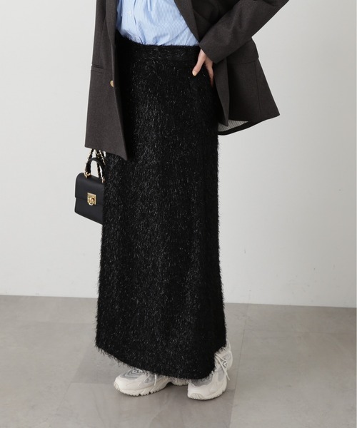 N.(N. Natural Beauty Basic)(エヌエヌナチュラルビューティーベーシック)の「◆ラメフリンジスカート(スカート・レディース・クリーム/ブラック・MEDIUM)」の3枚目の写真