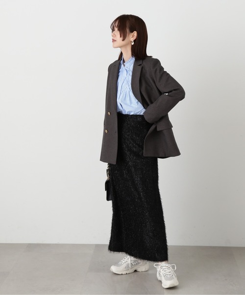 N.(N. Natural Beauty Basic)(エヌエヌナチュラルビューティーベーシック)の「◆ラメフリンジスカート(スカート・レディース・クリーム/ブラック・MEDIUM)」の5枚目の写真